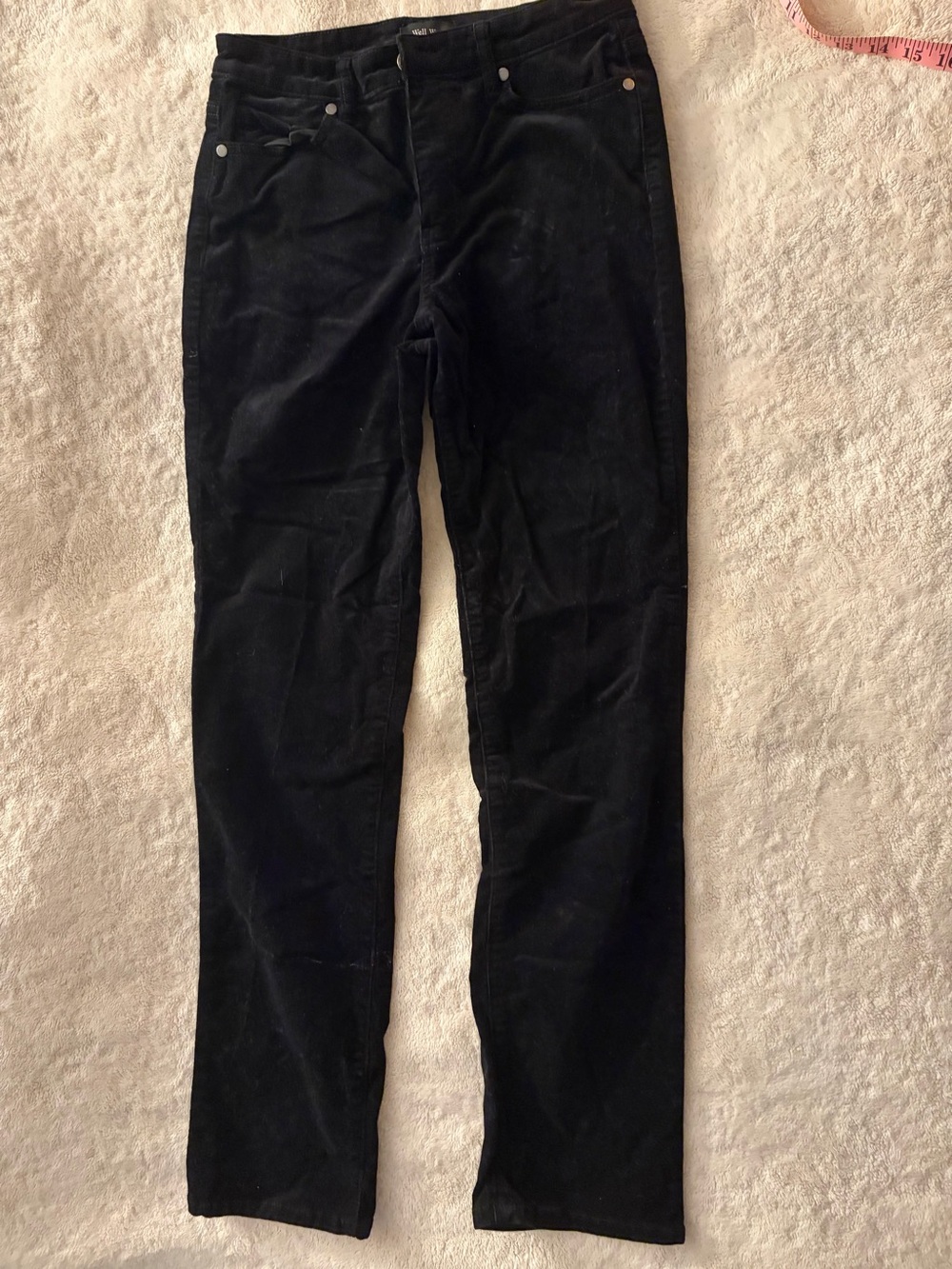 Well Worn Women’s Black Corduroy Straight-Leg Pants